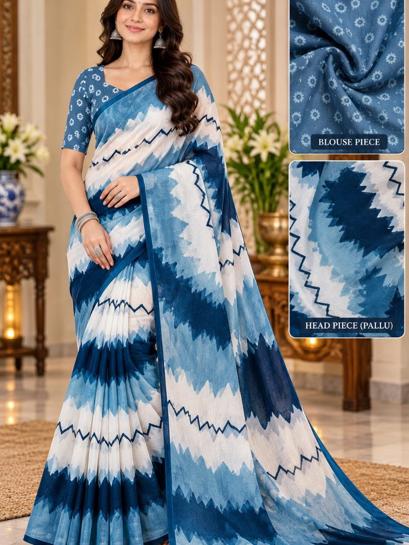 VIN Saree - Air Force Blue