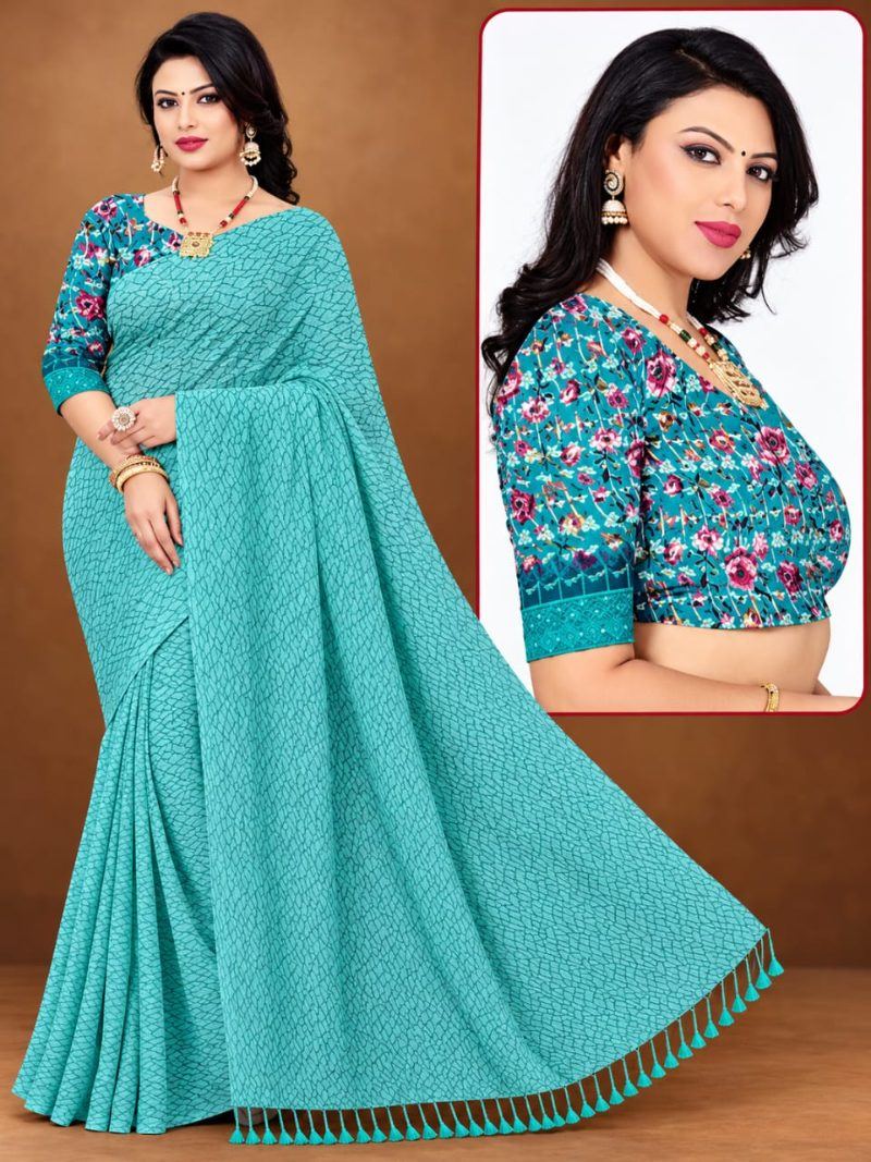 Ipl Saree - Aqua