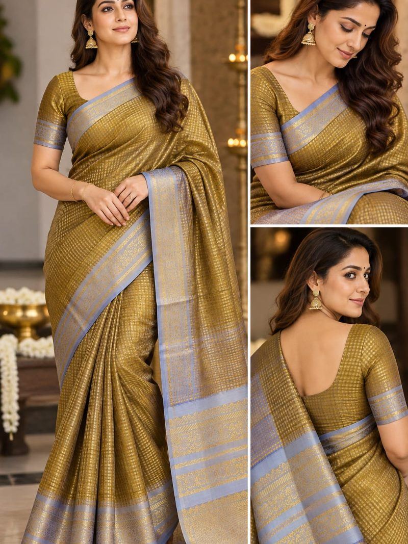 Nayanthara Inspired Saree - Bronze