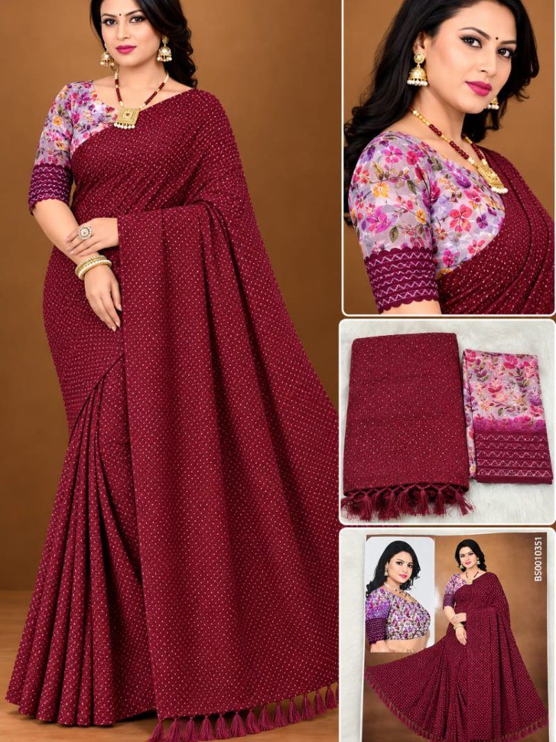 Ipl Saree - Burgundy