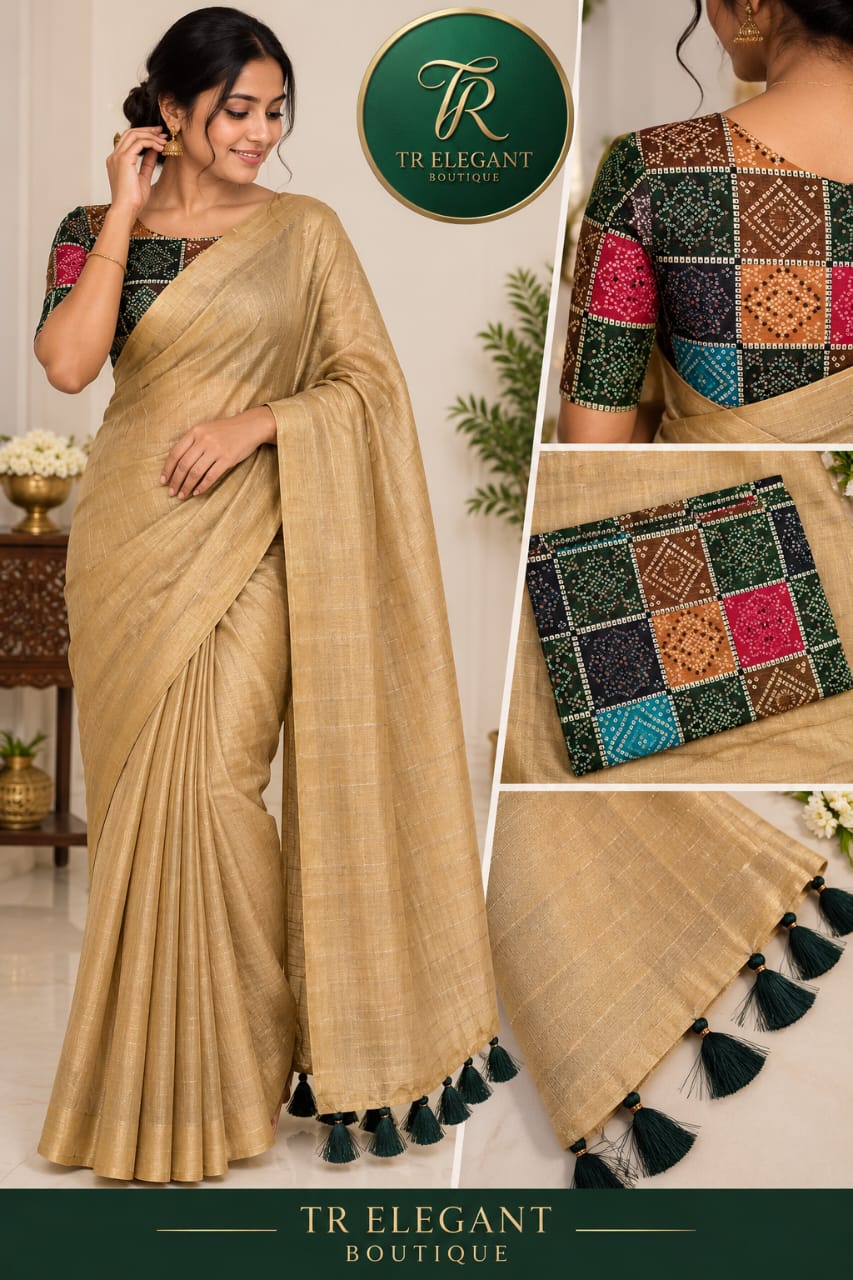 Tissue Border Saree