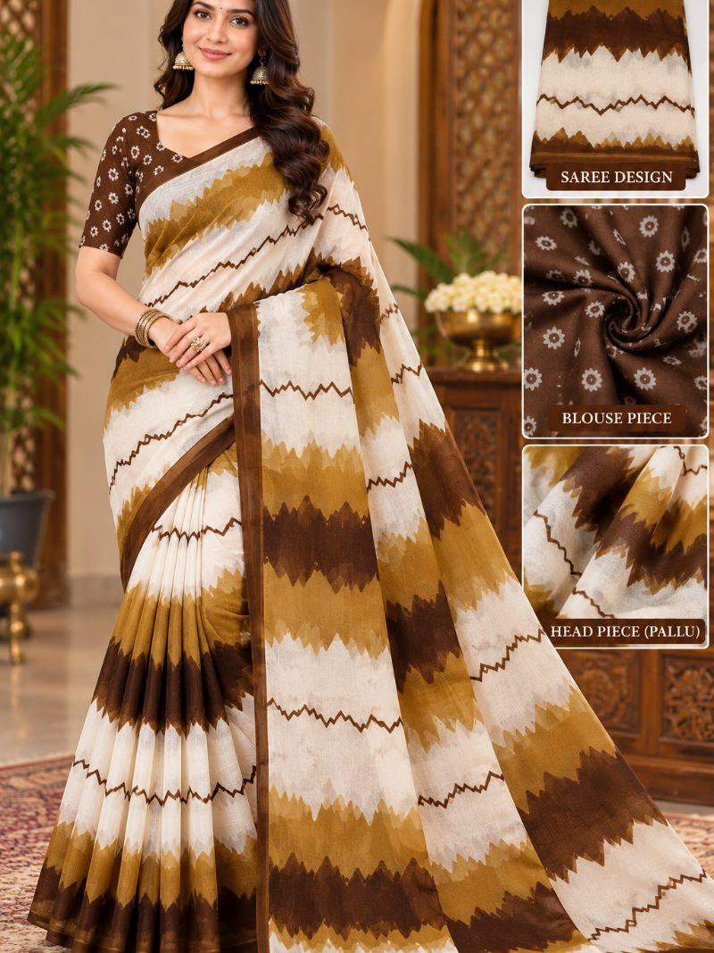 VIN Saree - Caramel