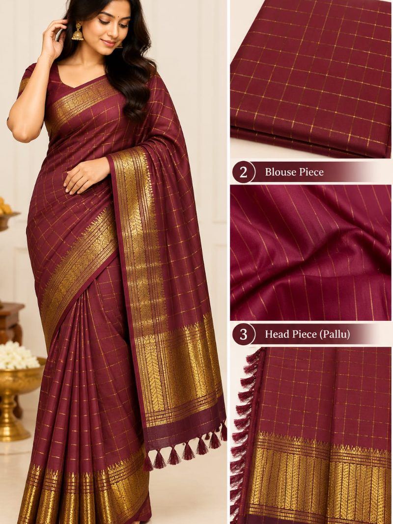 Antra Elegant Saree - Chestnut