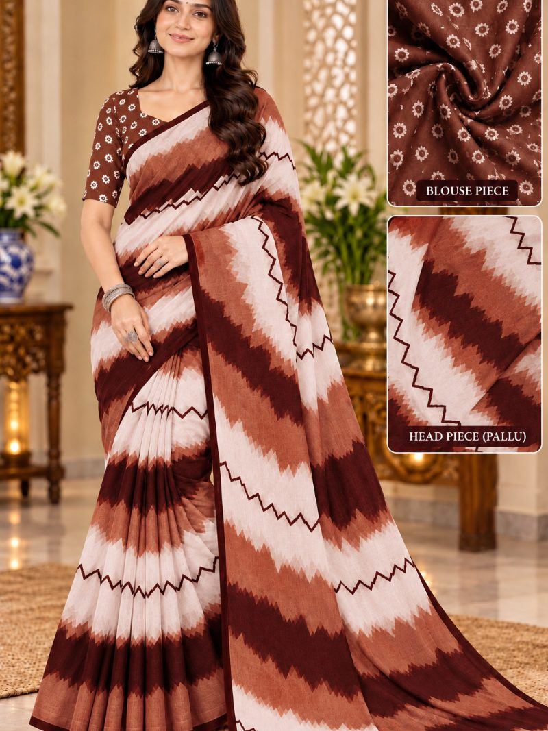 VIN Saree - Chestnut