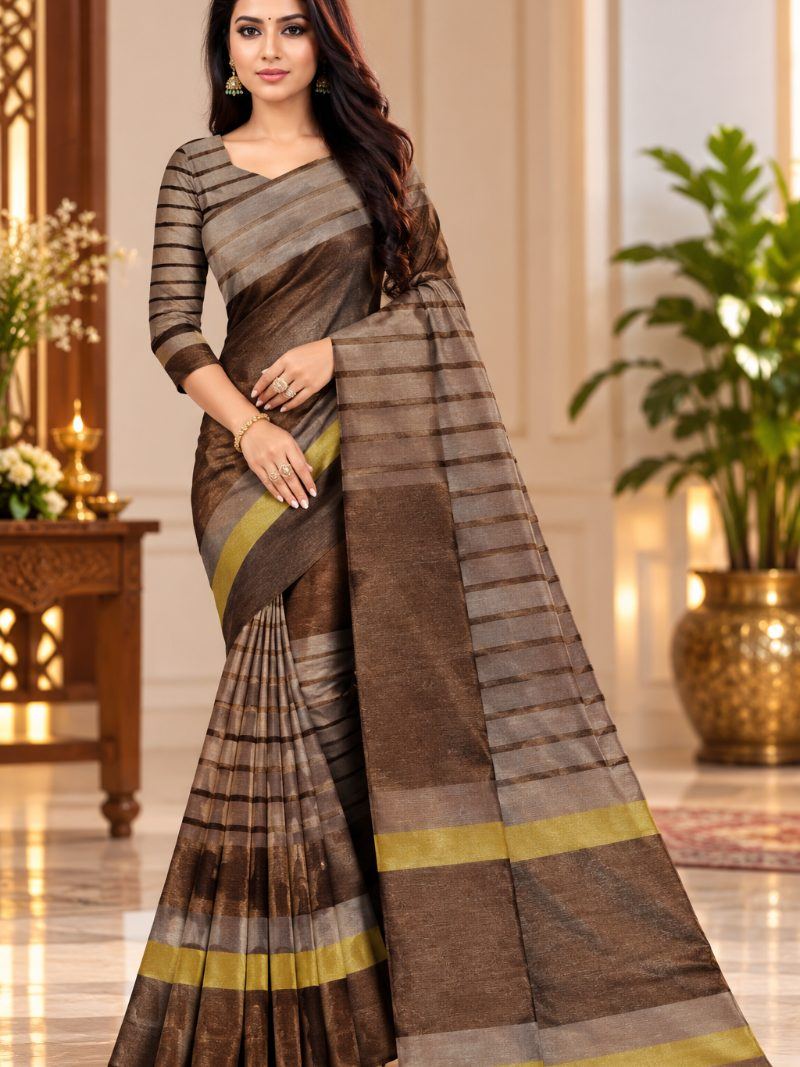 Rustam Saree - Chocolate