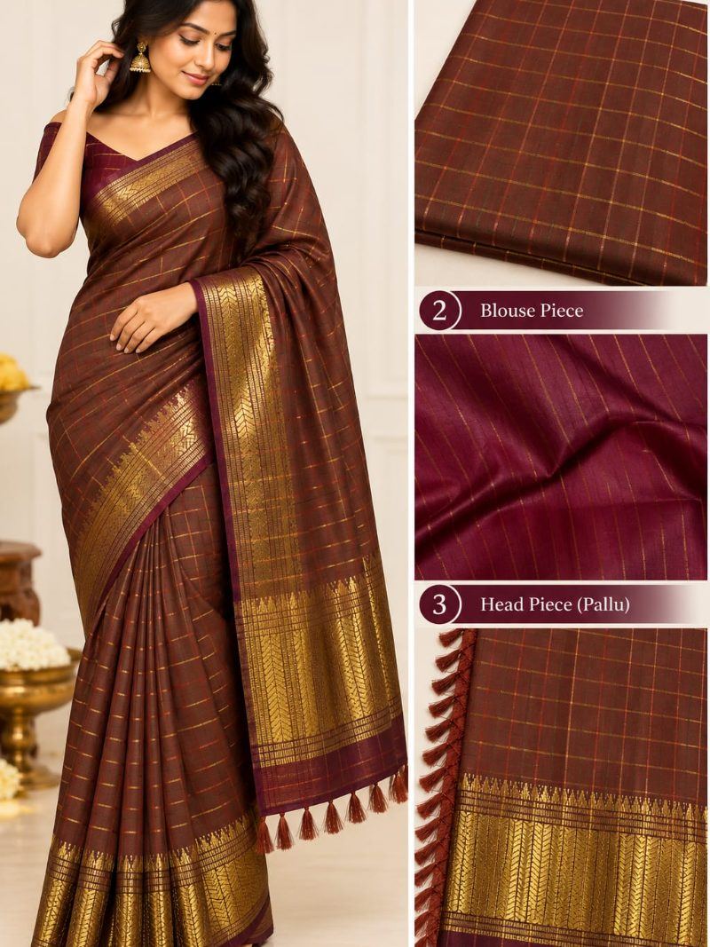 Antra Elegant Saree - Coffee