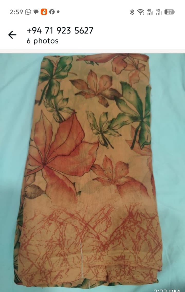 Poonam Classic Saree - Flower Bud - Coral