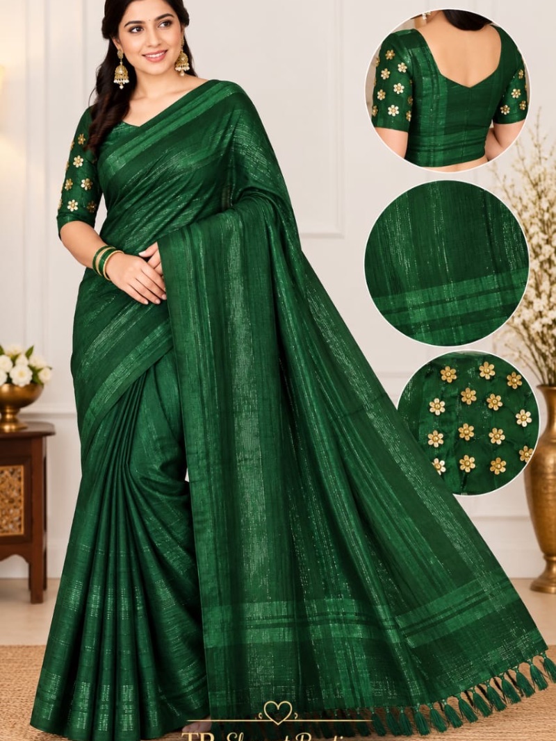 Amisha Jalar Designer Saree - Dark Green