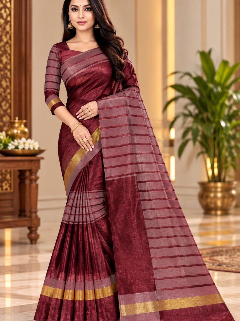 Rustam Saree - Deep Maroon