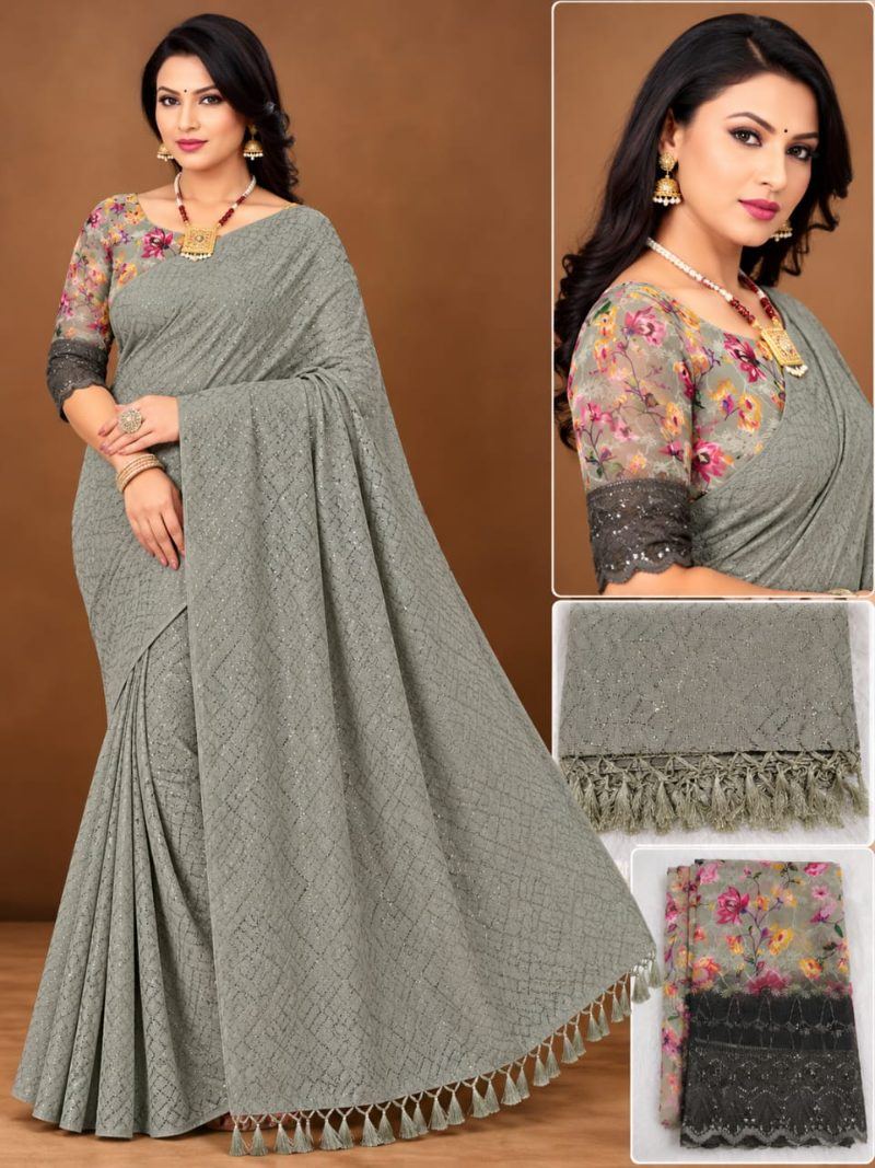 Ipl Saree - Dim Grey