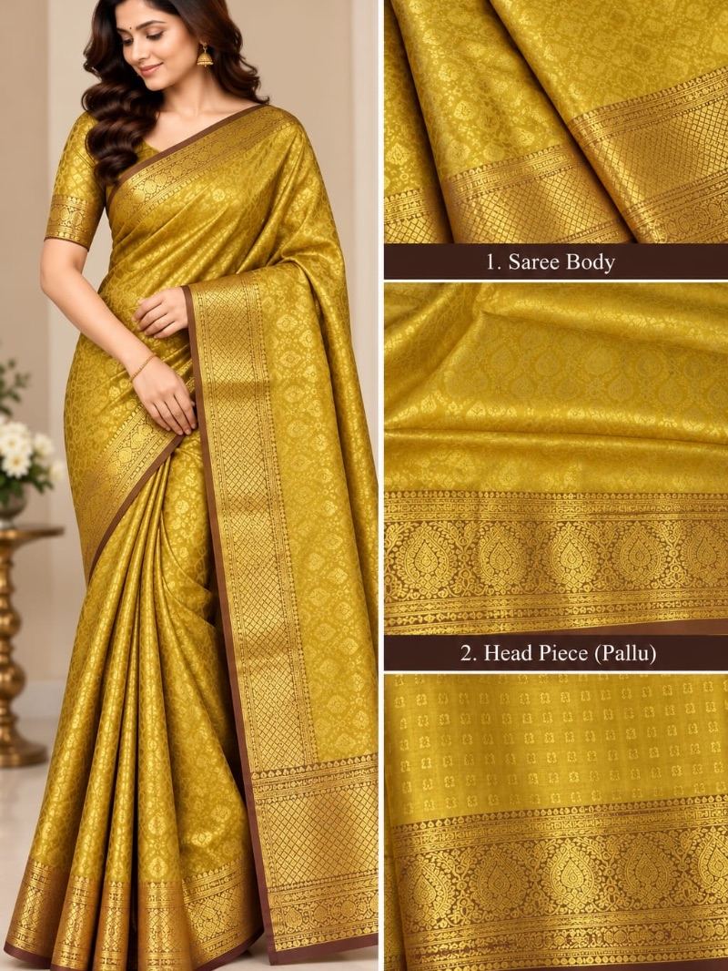 Golden Lady Pattu Saree - Gold yellow