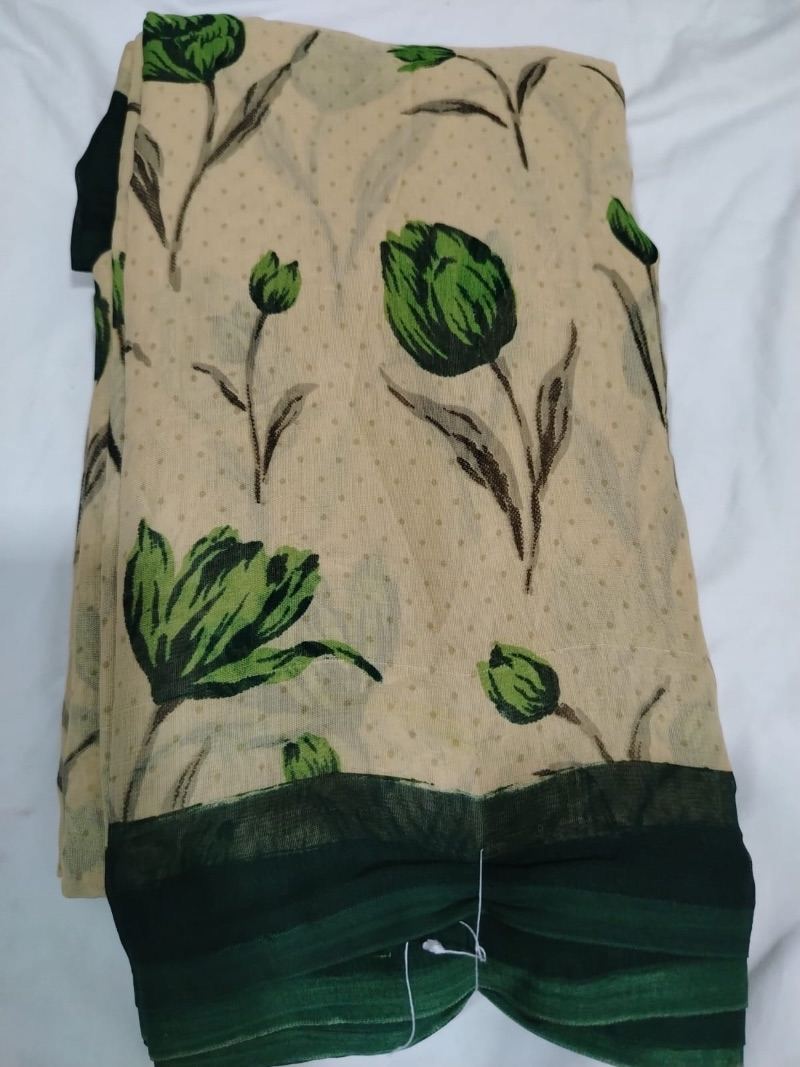 Poonam Classic Saree - Flower Bud - Green