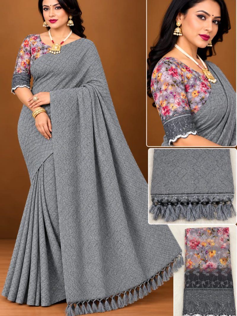Ipl Saree - Grey