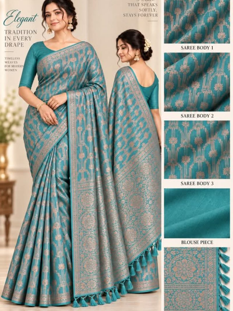 Cotton Country Saree - Grey