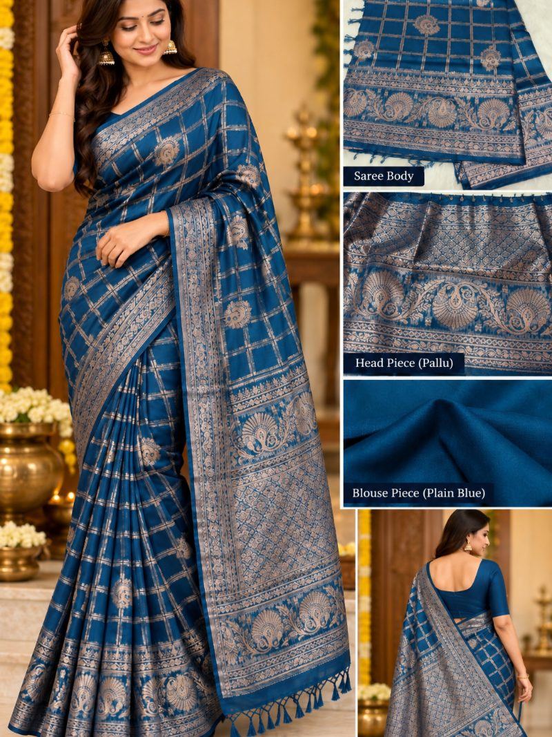 Aroma Saree - Ink Blue