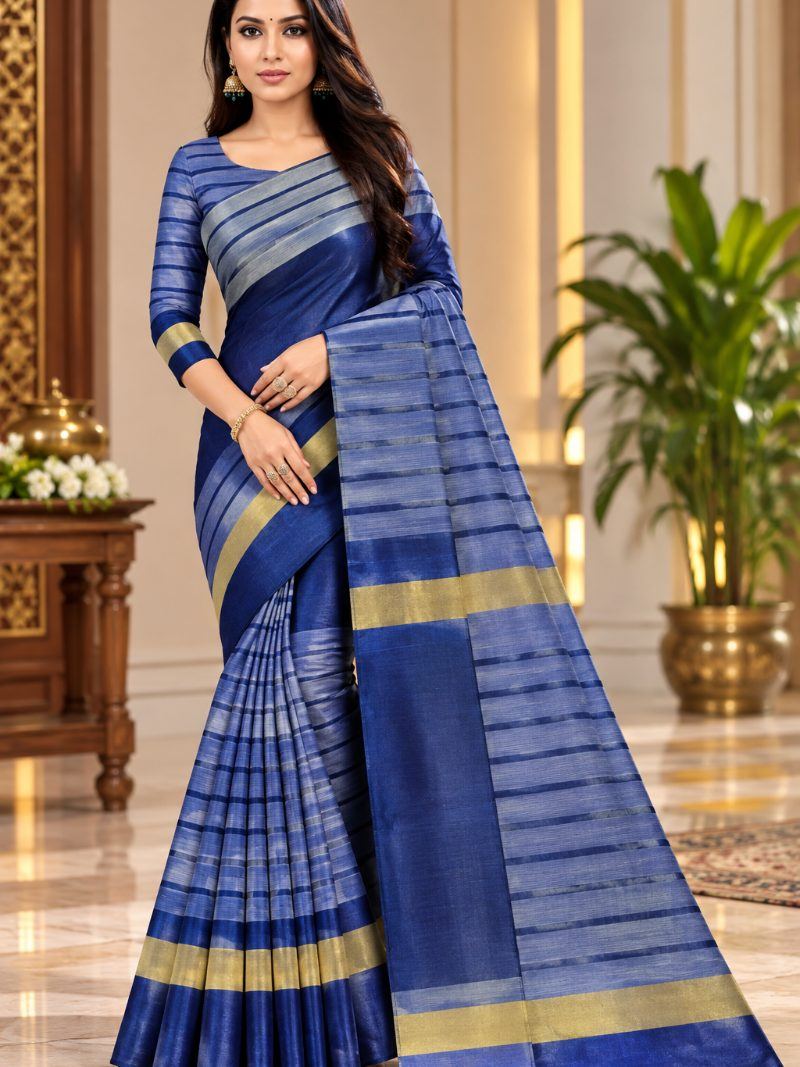 Rustam Saree - Ink Blue