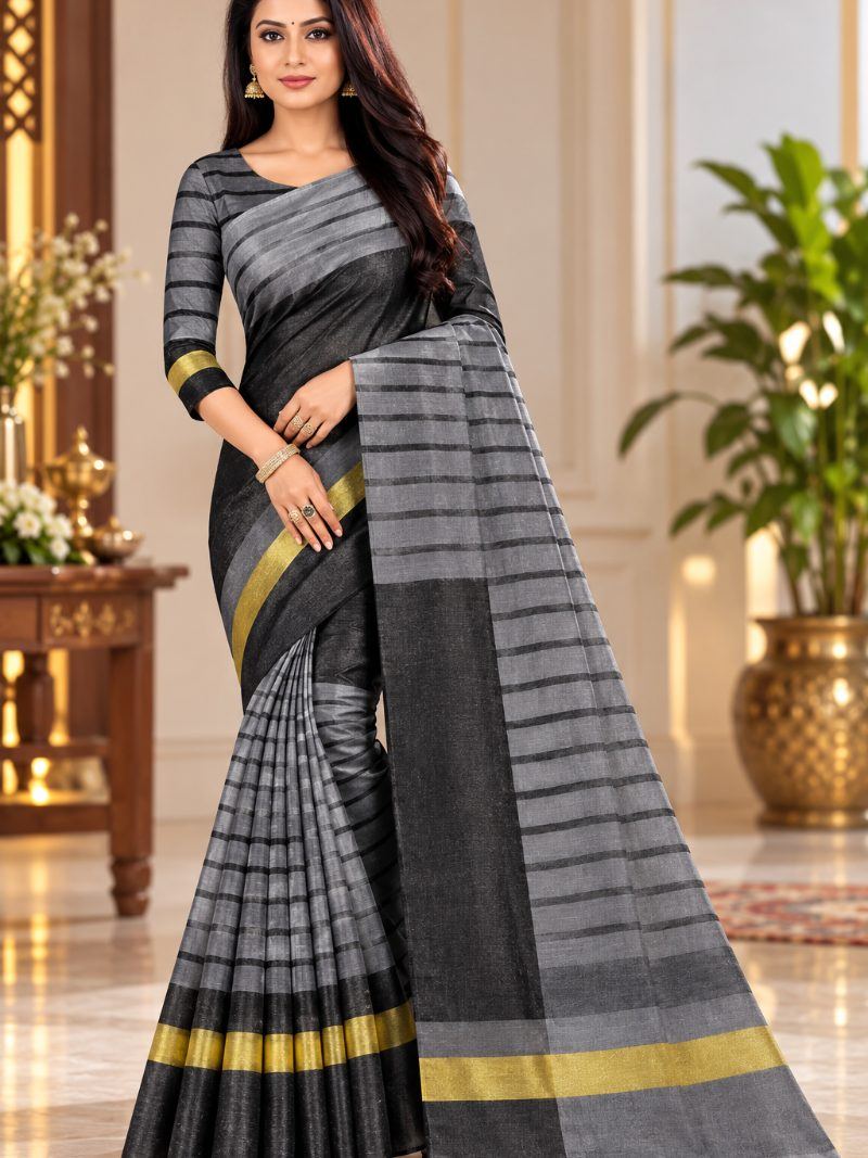 Rustam Saree - Jet Black