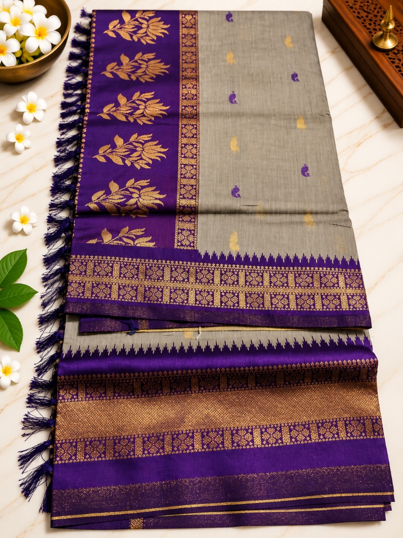 Kalyani Cotton Saree - Khaki