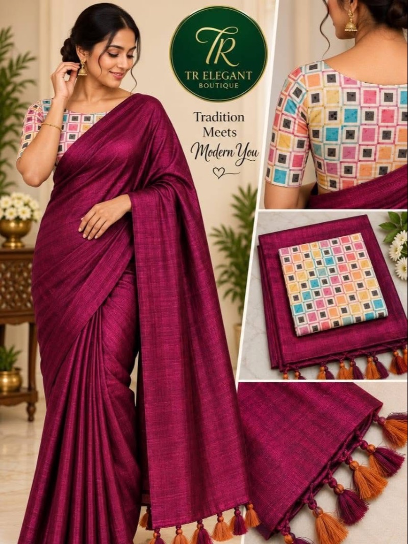 Fancy Mix Party Saree - Maroon