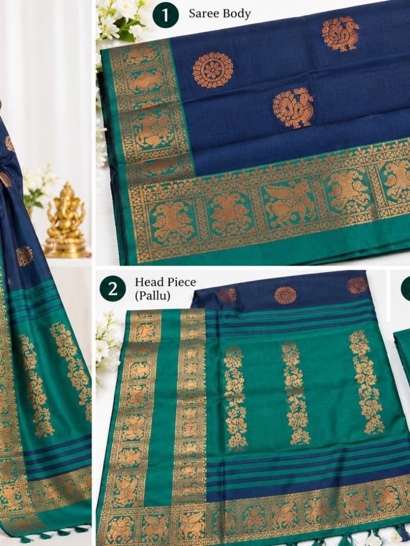 Soft Silk Pattu Saree - Midnight Blue