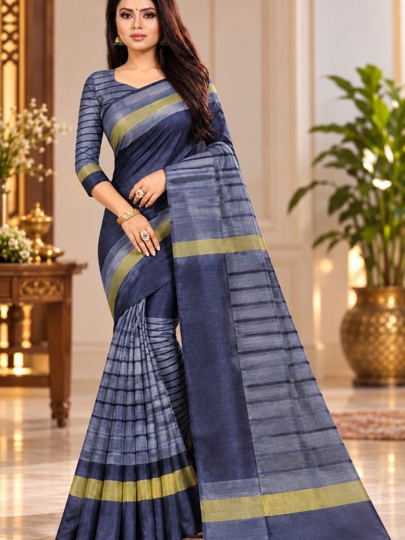 Rustam Saree - Midnight Blue