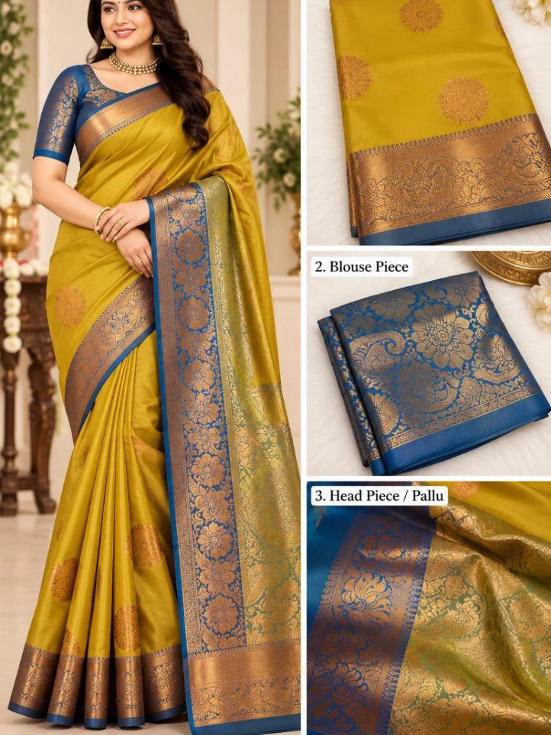 Goldline (Kamal) Saree - Mustard Yellow