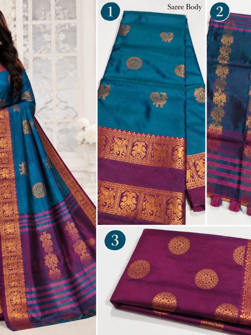 Soft Silk Pattu Saree - Peacock Blue