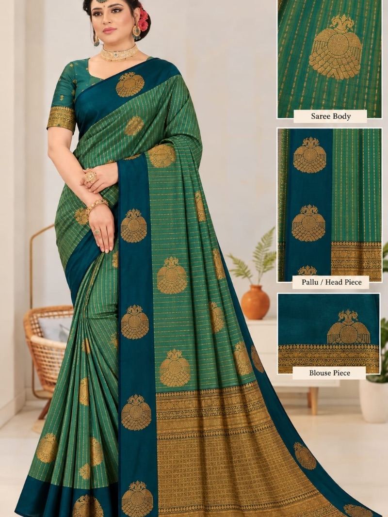 Vaira Oosi Saree - Rama Green