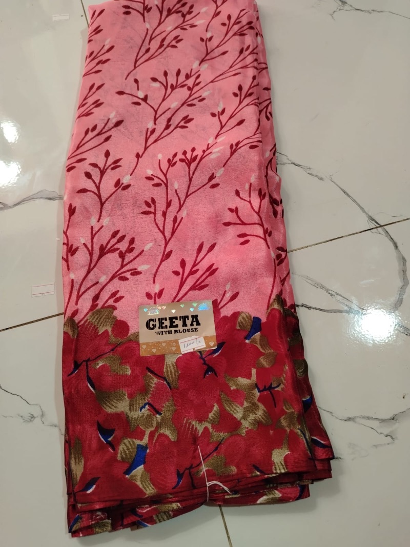 Geetha Turkey Style Saree - Rose