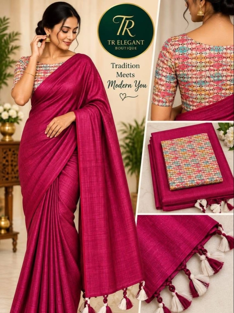 Fancy Mix Party Saree - Rose