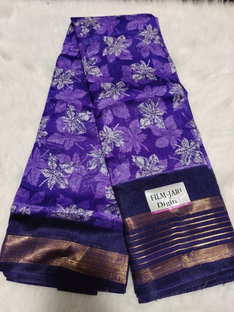OFFICE WEAR SAREES WITH TASSELS - Royal Purple