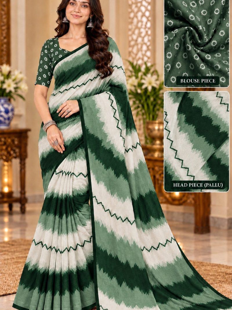VIN Saree - Sage Green