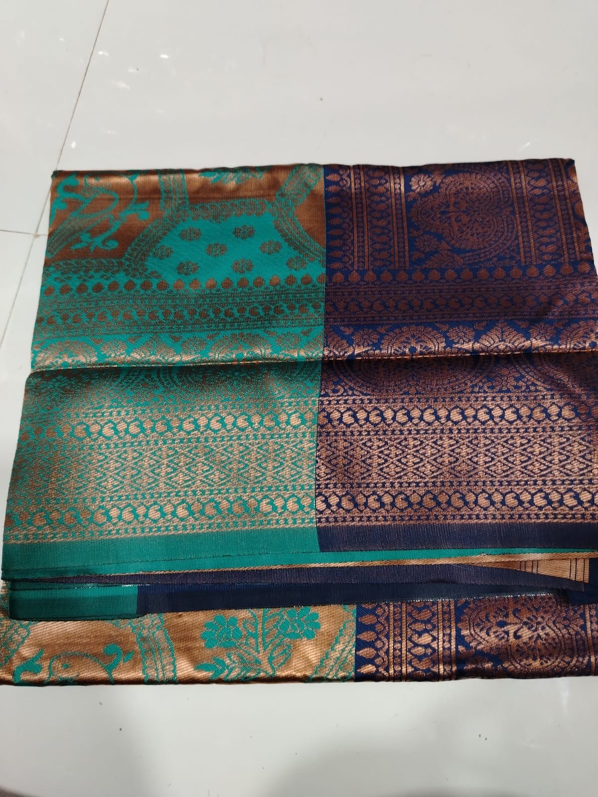 Copper Queen Elegant Saree - Sea Green