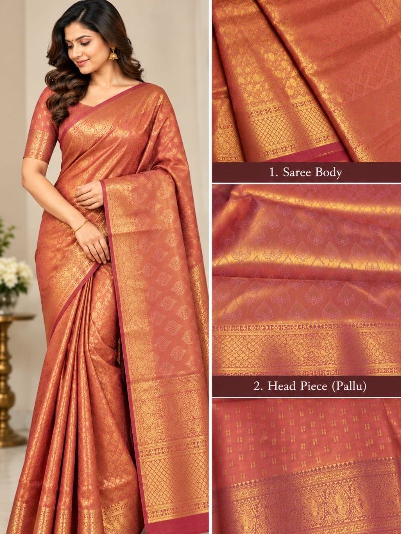 Golden Lady Pattu Saree - Sienna