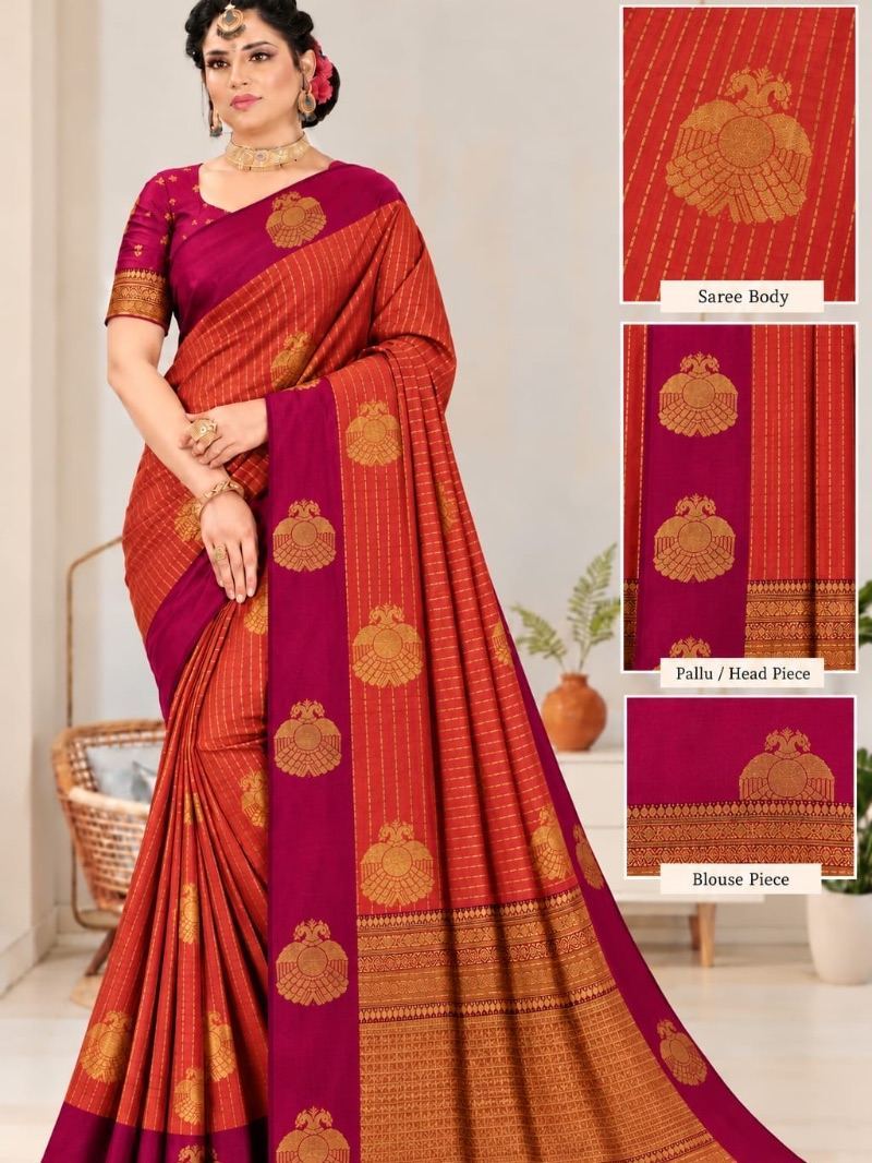 Vaira Oosi Saree - Sindoor Red
