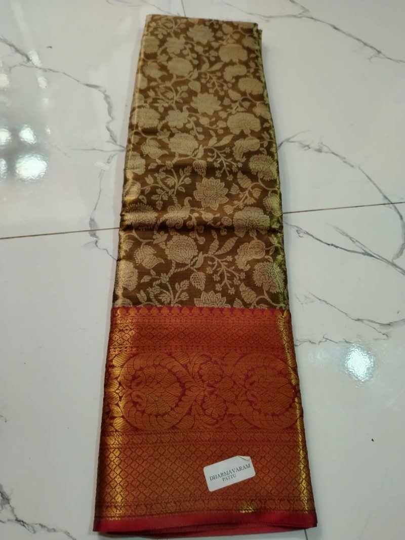 Dharmavaram Traditional Saree - Taupe