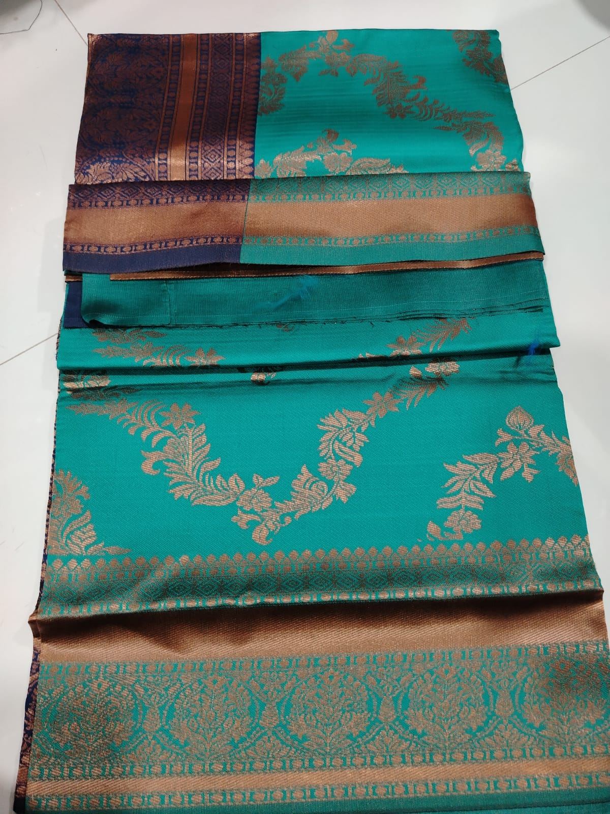 Copper Queen Elegant Saree - Teal Green