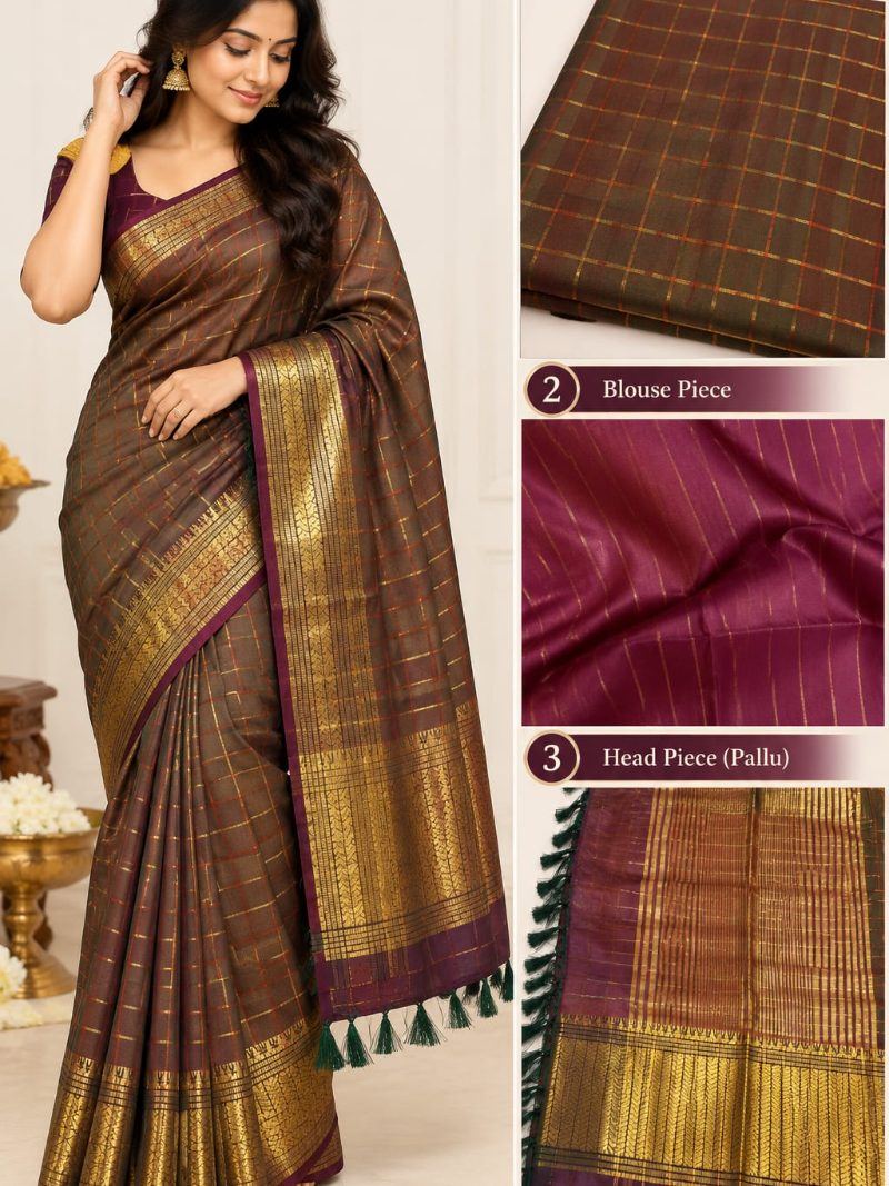 Antra Elegant Saree - Toffee