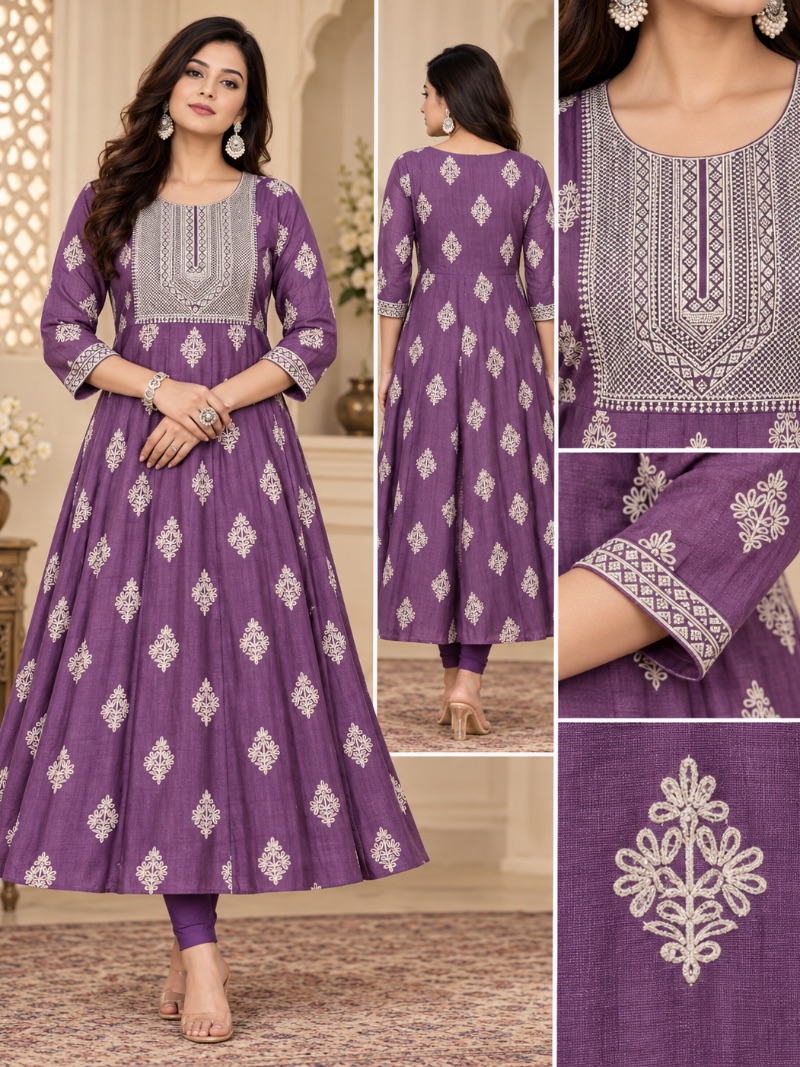 Vatican Elegant Embroidered Long Kurti Top