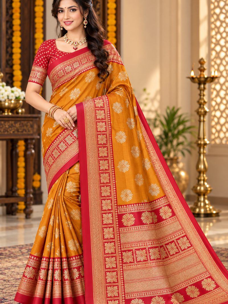 Rahini Silk Saree - Caramel