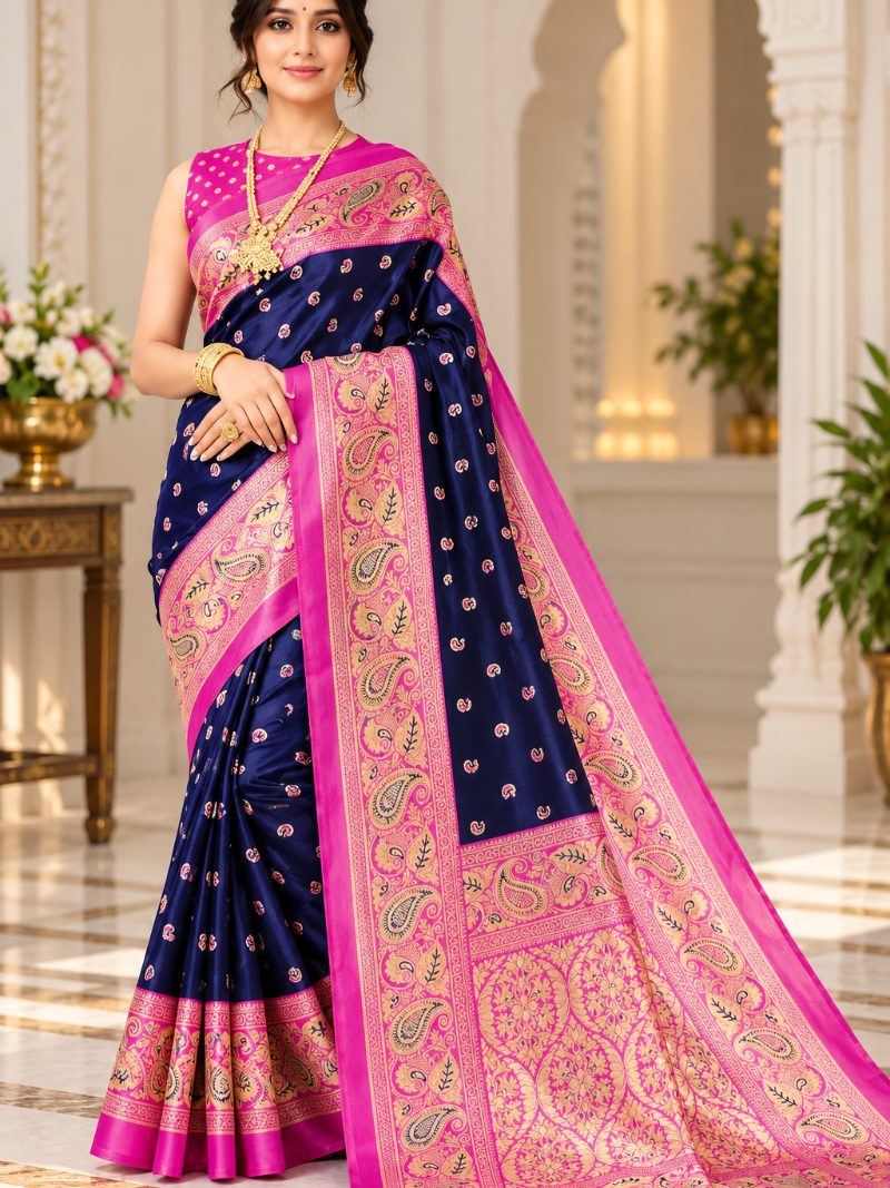 Rahini Silk Saree - Cobalt Blue