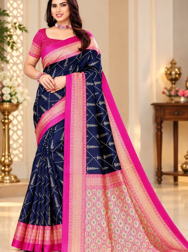 Rahini Silk Saree - Cobalt Blue
